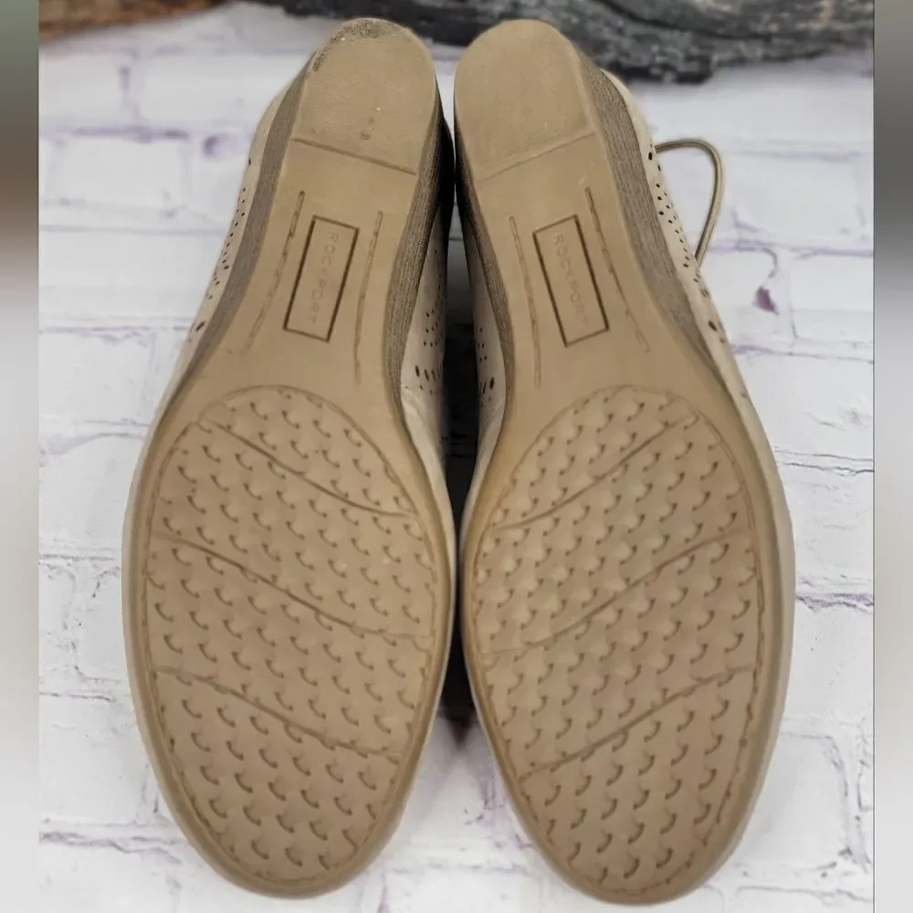 Rockport Cobb Hill Judson Cross Wedge Khaki Nubuck Flat
